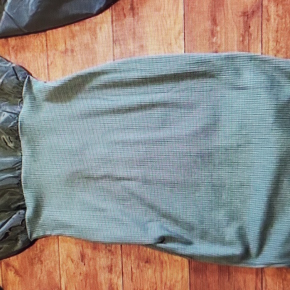 NWT Army green zipper front dress M - Picture 9 of 10